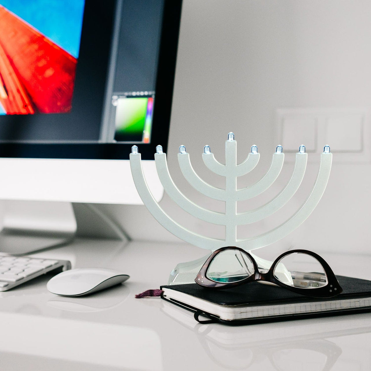 Rite Lite - Rambam Style "Go Menorah"™ - White - ModernTribe