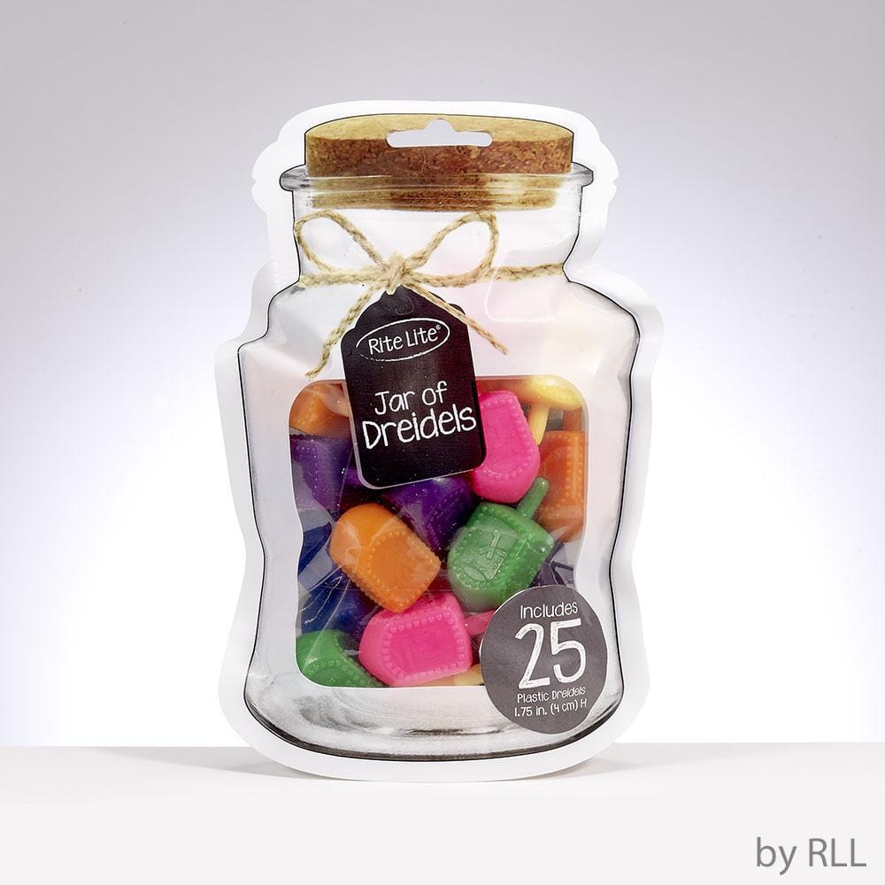 Rite Lite - Jar of Dreidels - 25 Medium Multicolor Plastic Dreidels - ModernTribe