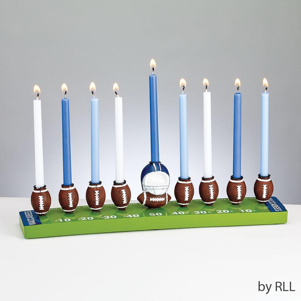 Rite Lite - Hand - Painted Resin Football Menorah - ModernTribe