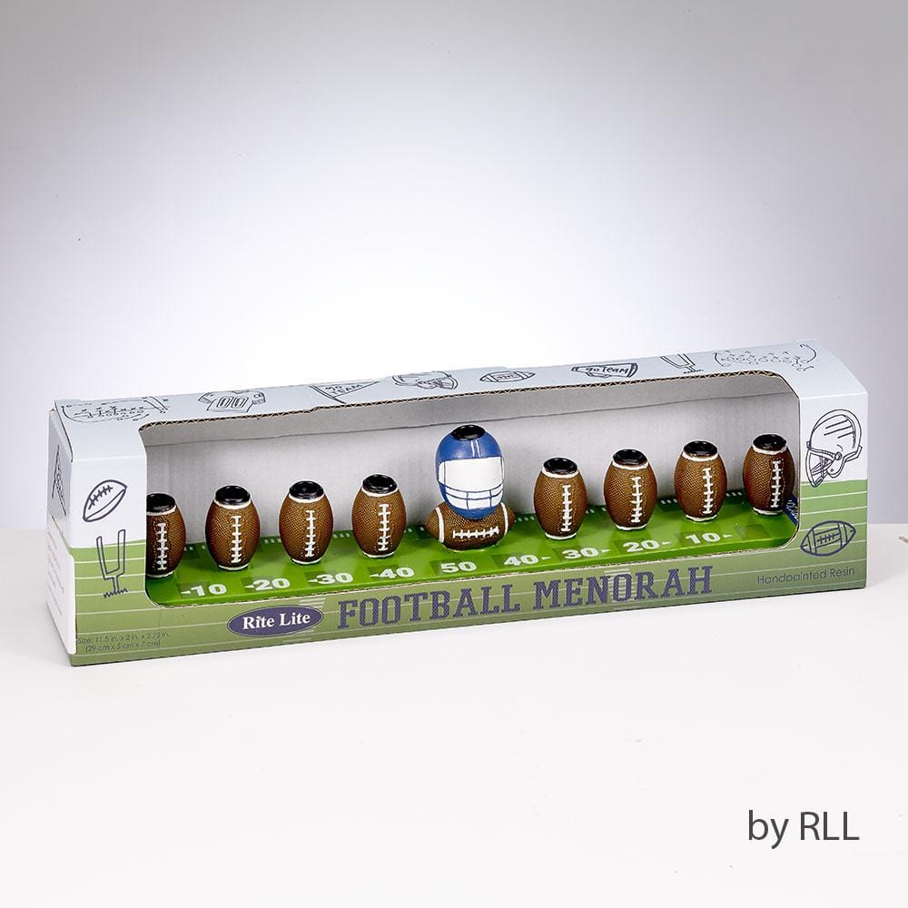 Rite Lite - Hand - Painted Resin Football Menorah - ModernTribe