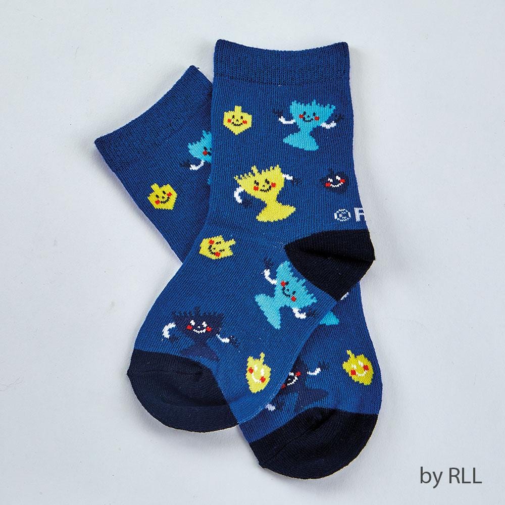 Rite Lite Socks 11-1 / Blue Menorah Crew Socks, Kids