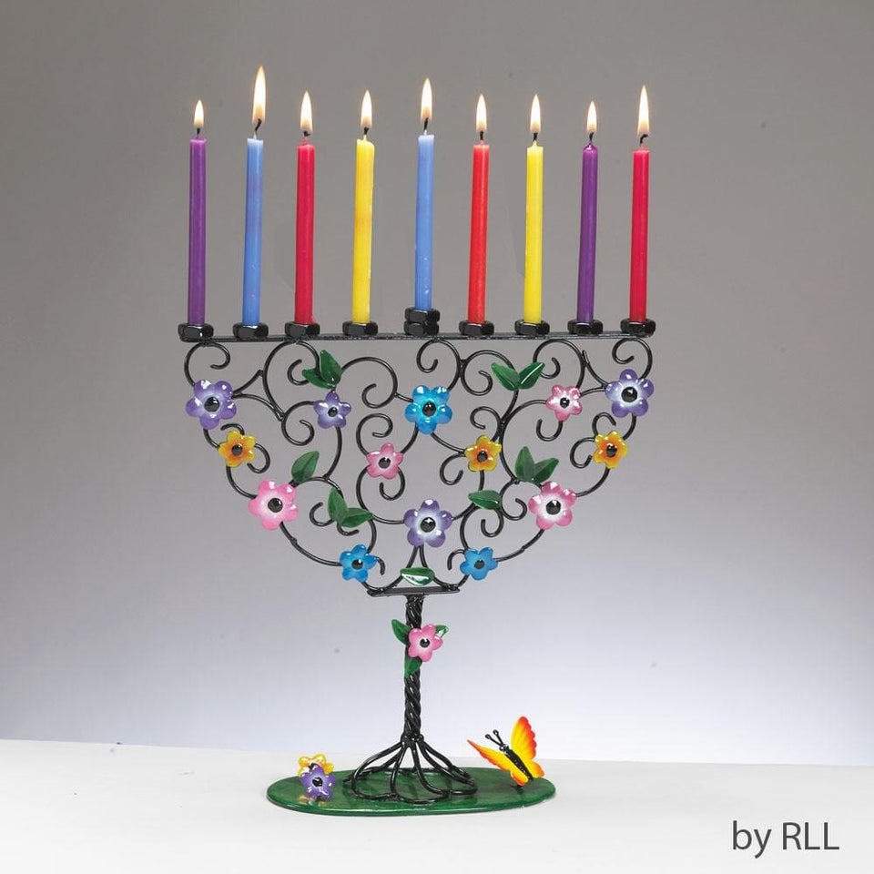 Rite Lite - Flowering Tree Hand - Crafted Metal Menorah - ModernTribe
