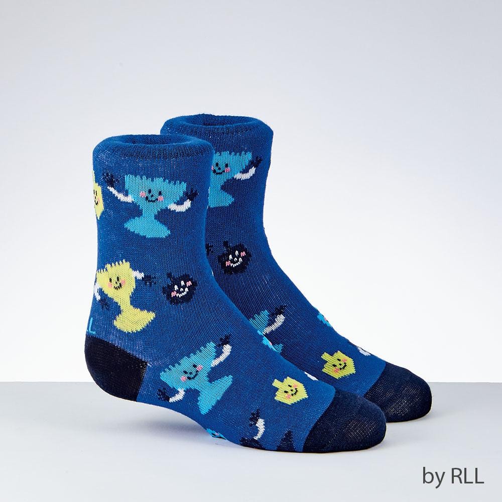 Rite Lite Socks 11-1 / Blue Menorah Crew Socks, Kids