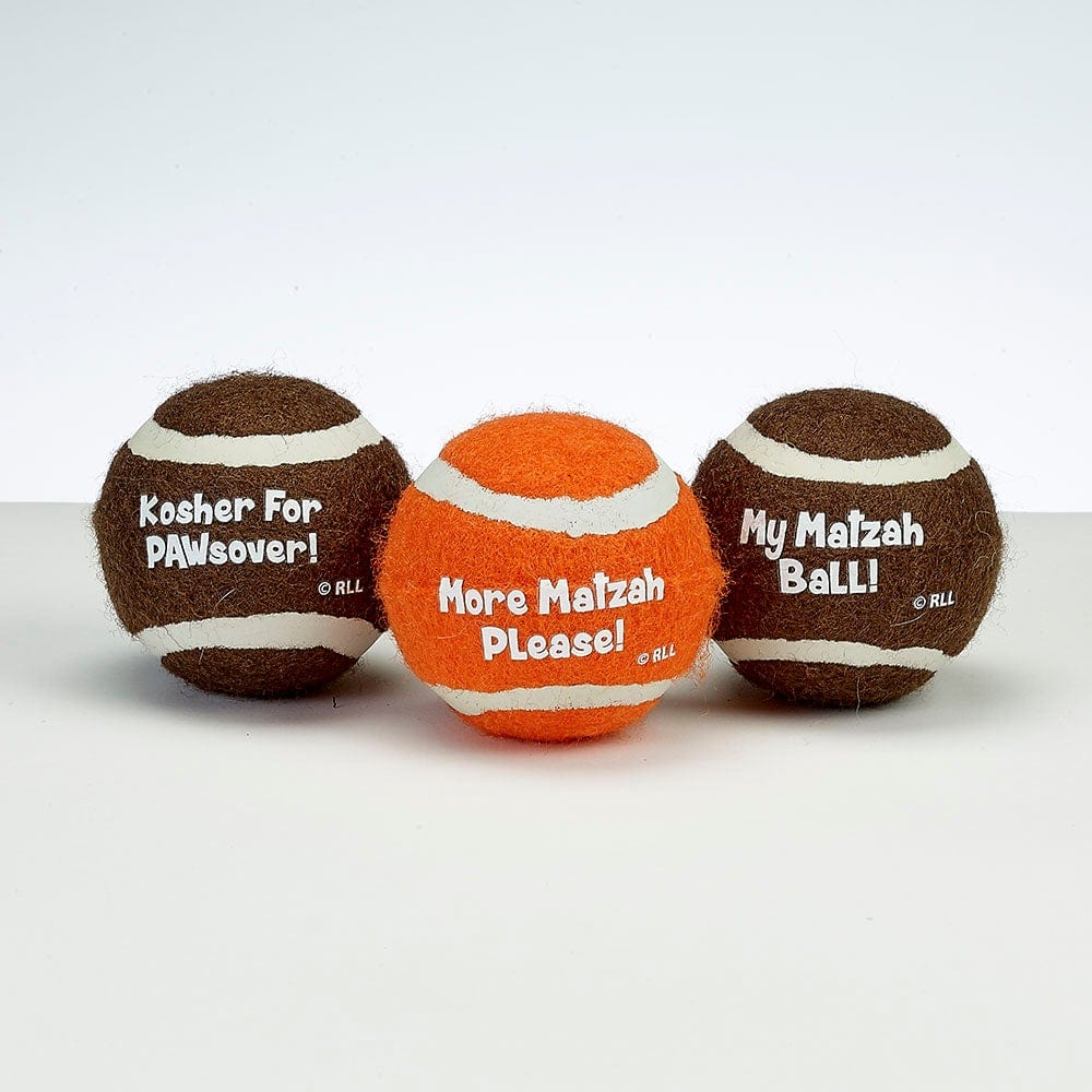 Rite Lite Pet Toys "Chewdaica"™ Set of 3 Passover Dog Tennis Balls