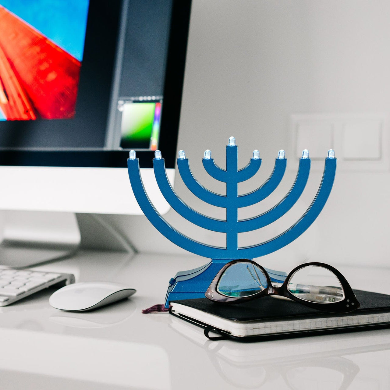 Rite Lite - Rambam Style "Go Menorah"™ - Metallic Blue - ModernTribe