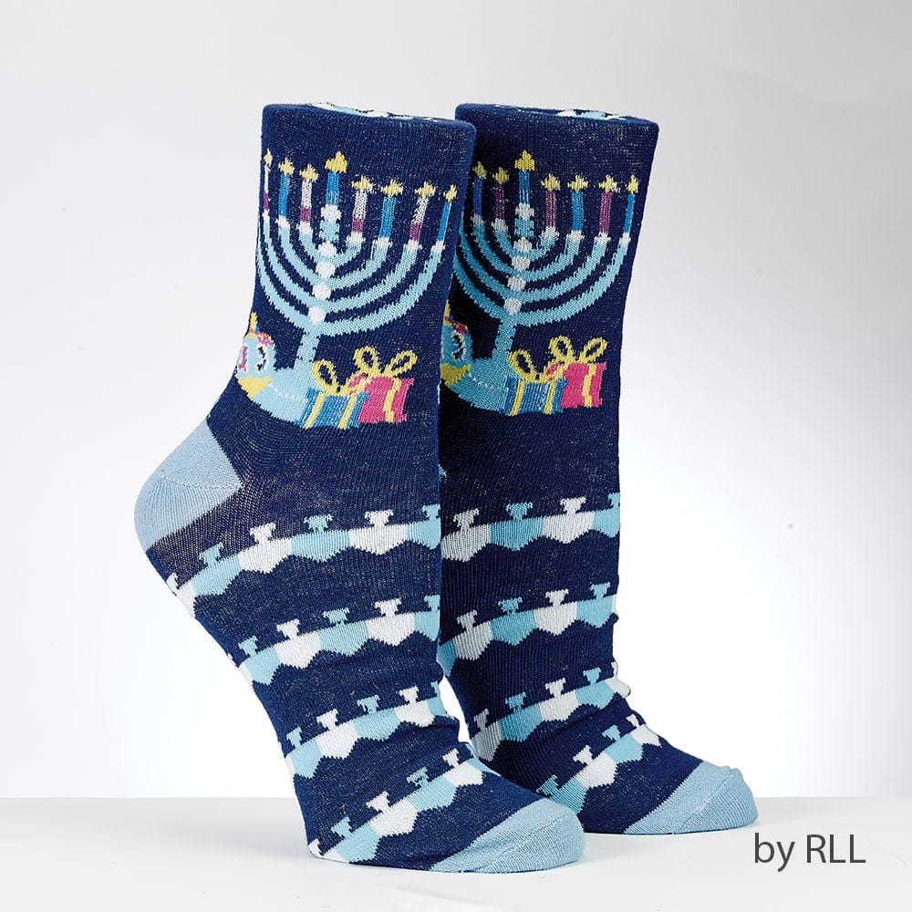 Rite Lite - Ugly Sweater Hanukkah Adult Crew Socks - ModernTribe