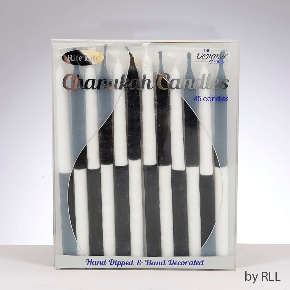 Rite Lite - Two - Tone Black and White Premium Hanukkah Candles - ModernTribe