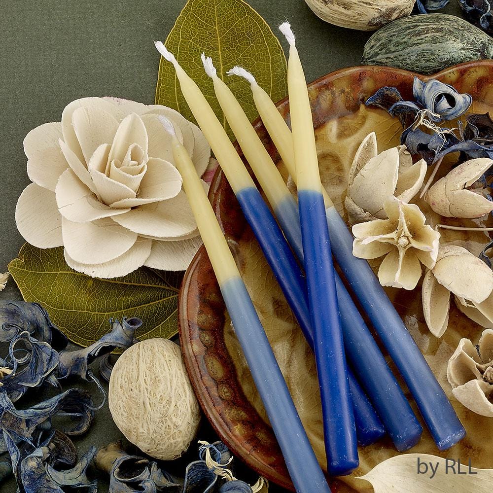 Rite Lite - Blue and Natural Hand - Dipped Chanukah Beeswax Candles - ModernTribe