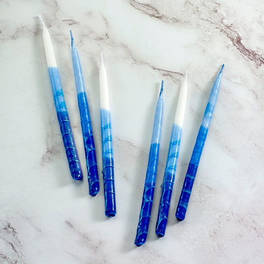 Blue, Light Blue and White Premium Hanukkah Candles