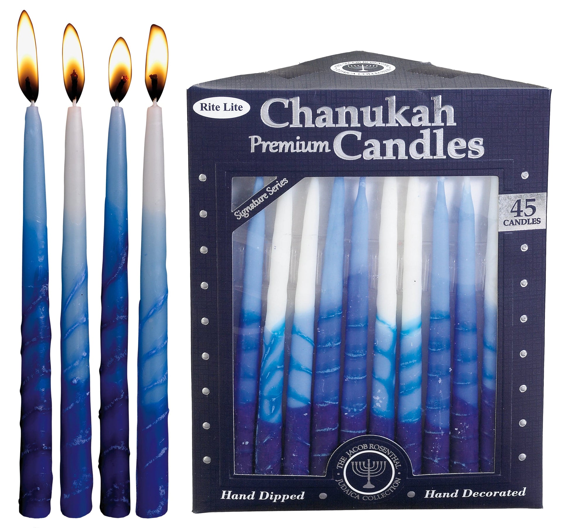 Rite Lite Hanukkah Candles Blue, Light Blue and White Premium Hanukkah Candles