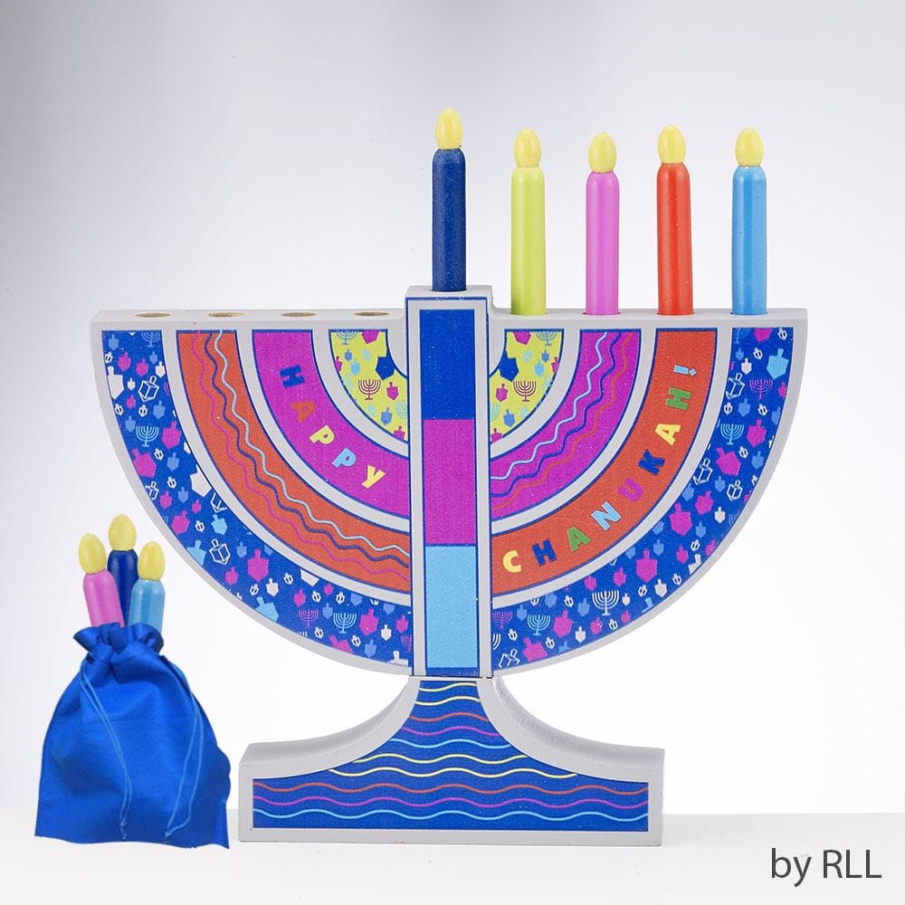 Rite Lite Toys My Play Wood Menorah with Removable Wood Candles