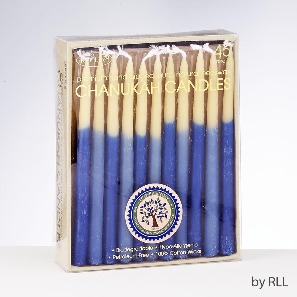 Rite Lite - Blue and Natural Hand - Dipped Chanukah Beeswax Candles - ModernTribe