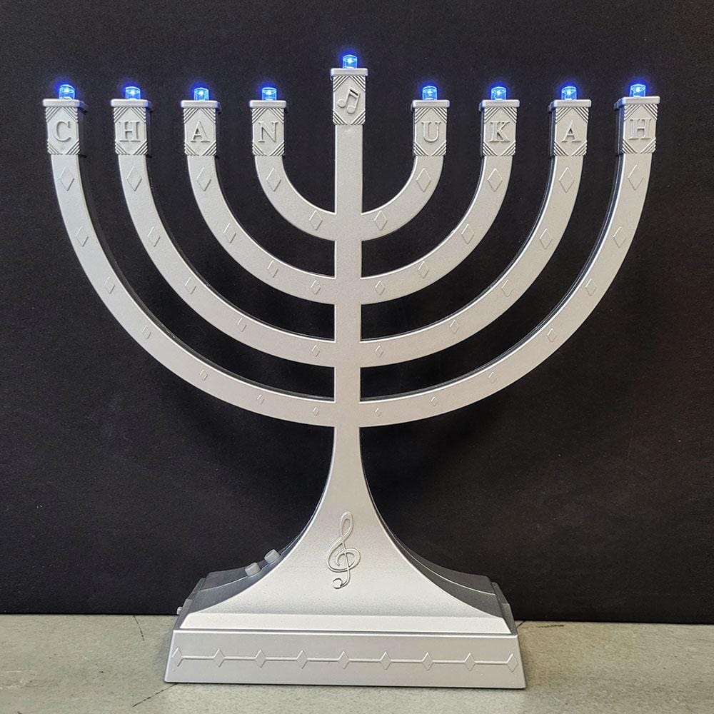 Rite Lite Menorahs Silver “Dancing Lights” Musical Menorah