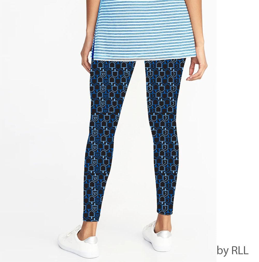 Midrash Manicures Leggings One size Dreidel Design Adult Hanukkah Leggings