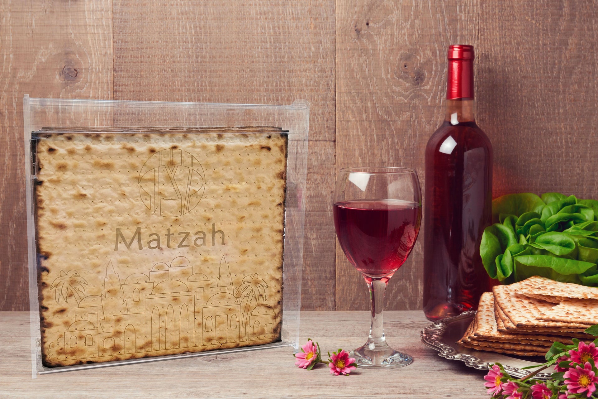 Rite Lite Matzah Plates Acrylic Flip Top Matzah Box