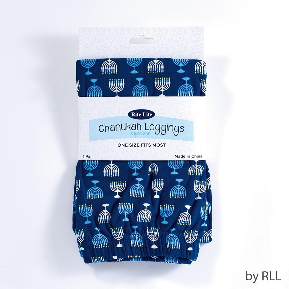 Midrash Manicures Leggings One size Menorah Design Adult Hanukkah Leggings