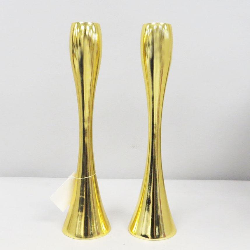 Rite Lite - Goldtone Contemporary Shabbat Candlesticks - ModernTribe