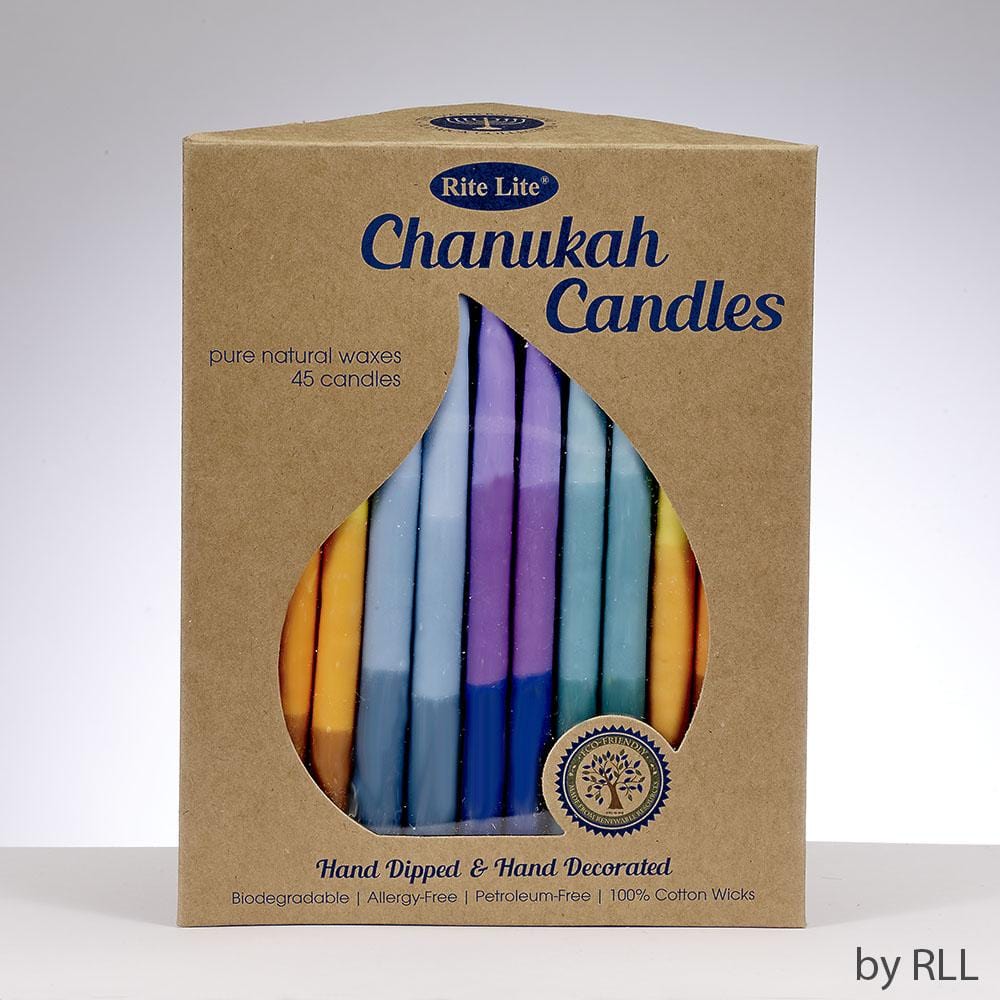 Rite Lite - Pure Vegetable Wax Chanukah Candles - Tricolor Multi - ModernTribe