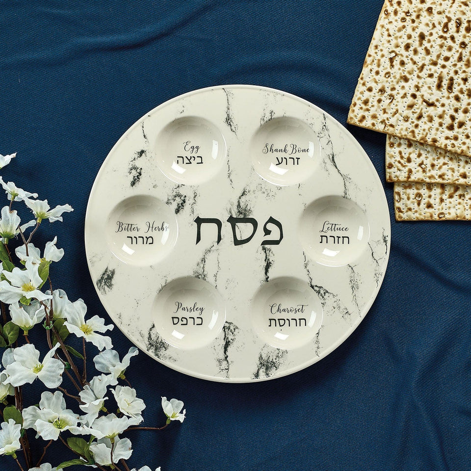 Rite Lite - Marble Ceramic Seder Plate - ModernTribe
