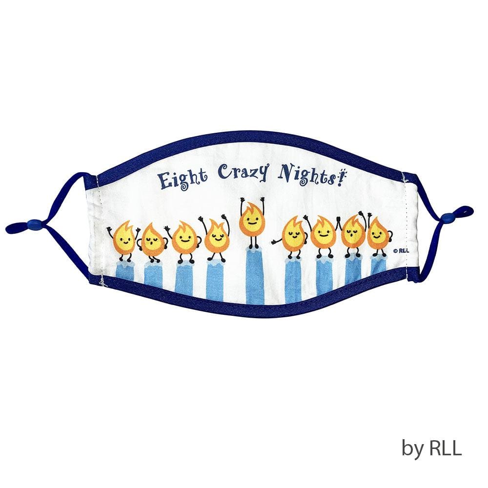 Rite Lite - White Eight Crazy Nights Hanukkah Face Mask - 100% Cotton - ModernTribe