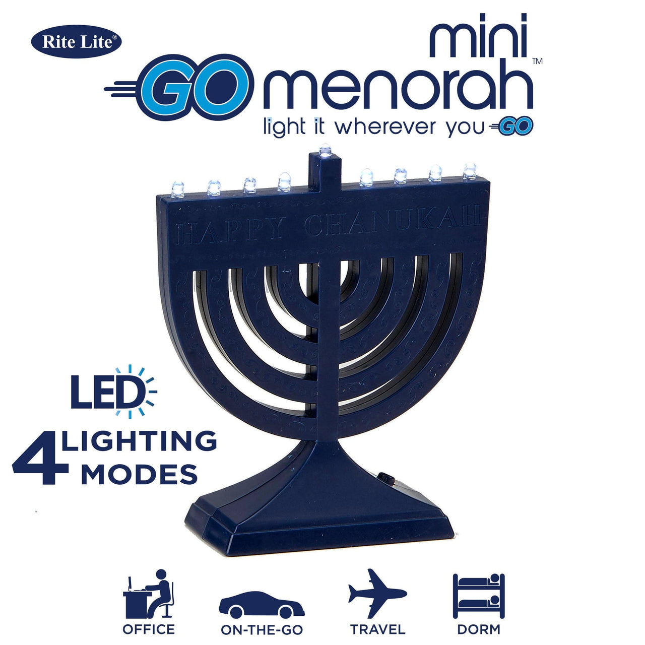 Rite Lite - Mini "Go Menorah"™ - Navy Blue - ModernTribe