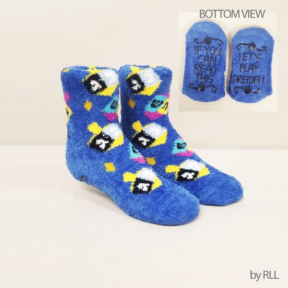 Rite Lite Socks Chanukah Youth Cozy Slipper Socks with Lurex