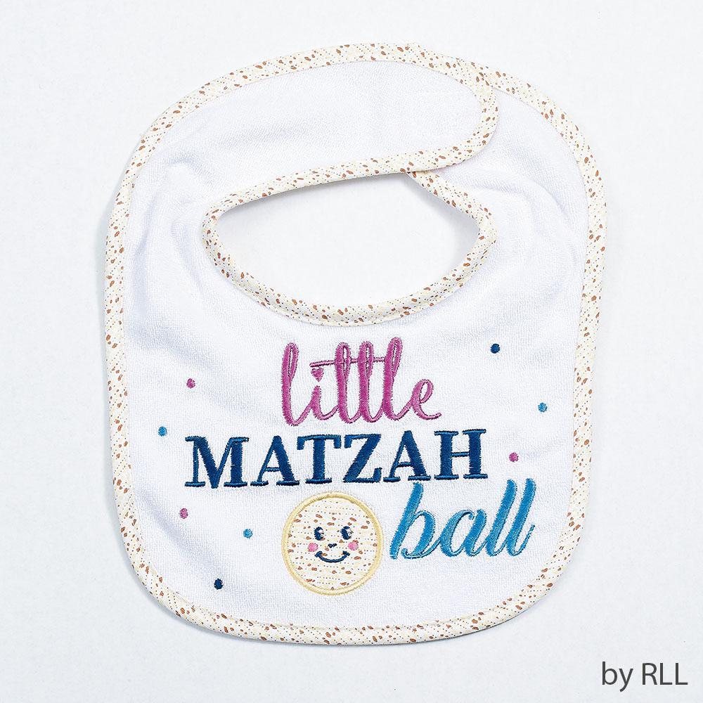 Rite Lite Bib White "Little Matzah Ball" Embroidered Passover Bib