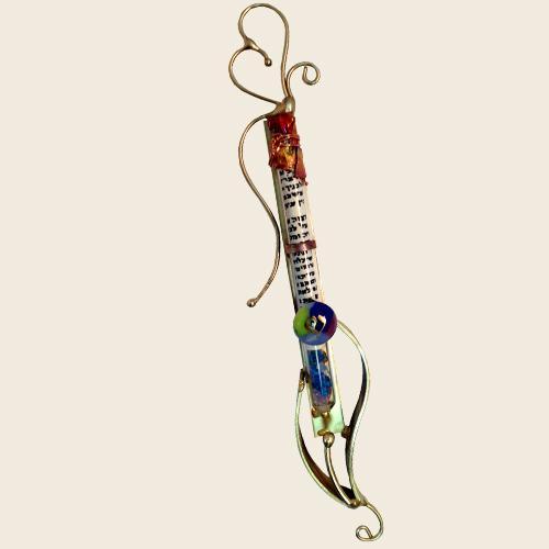 Gary Rosenthal - Curvy Brass Wedding Mezuzah by Gary Rosenthal - ModernTribe