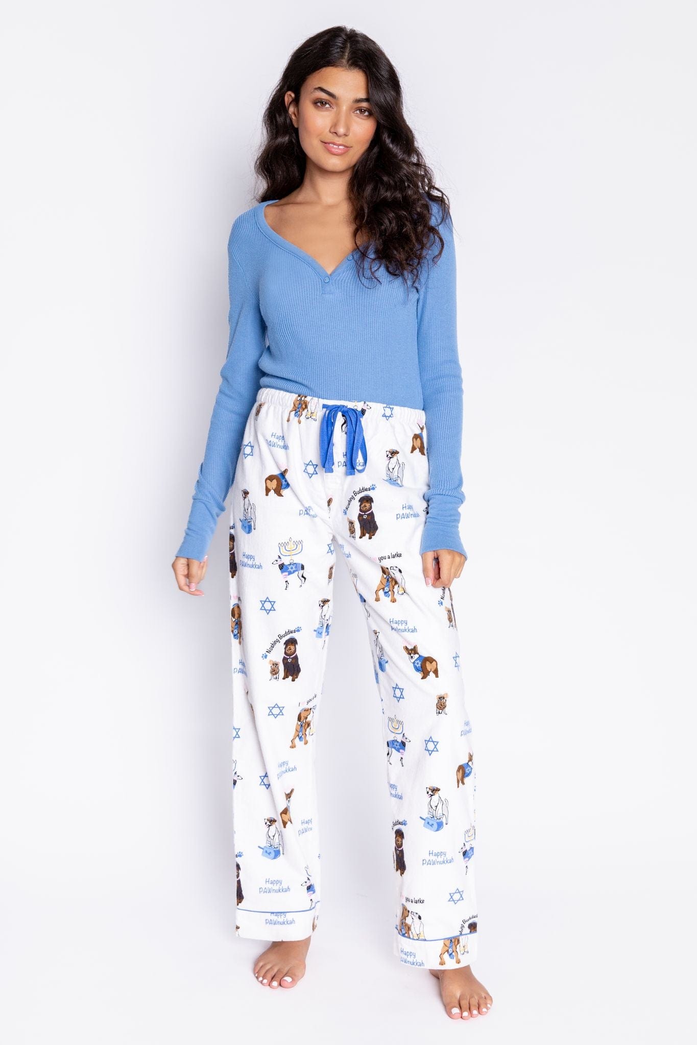 Happy Pawnukkah Hanukkah Pajama Pants by P.J. Salvage Sizes XS XL