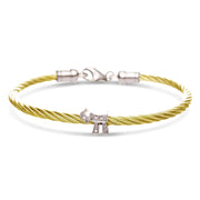 Alef Bet Bracelets Gold Chai Diamond Stacking Cable Bracelets - Rose Gold, Gold, Silver or Black