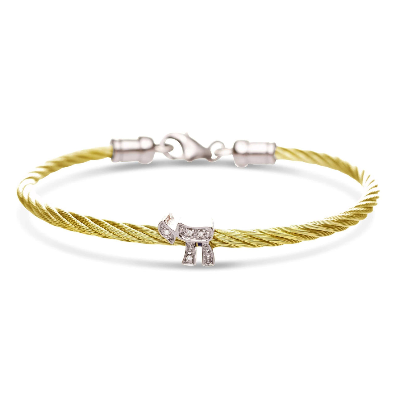 Alef Bet - Chai Diamond Stacking Cable Bracelets - Rose Gold, Gold, Silver or Black - ModernTribe