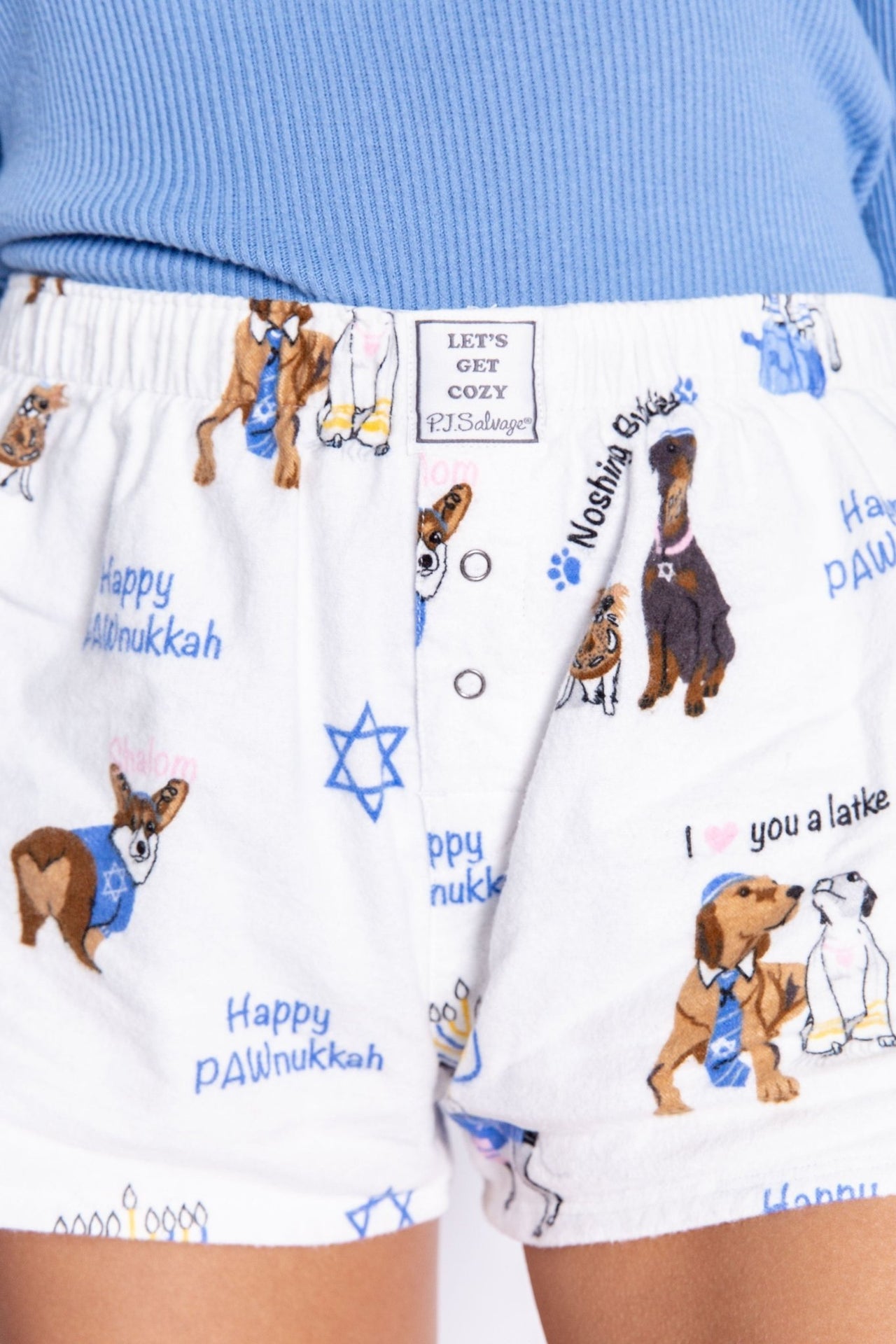 PJ Salvage - Happy Pawnukkah Hanukkah Pajamas Shorts by P.J. Salvage - Women (Sizes XS - XL) - ModernTribe