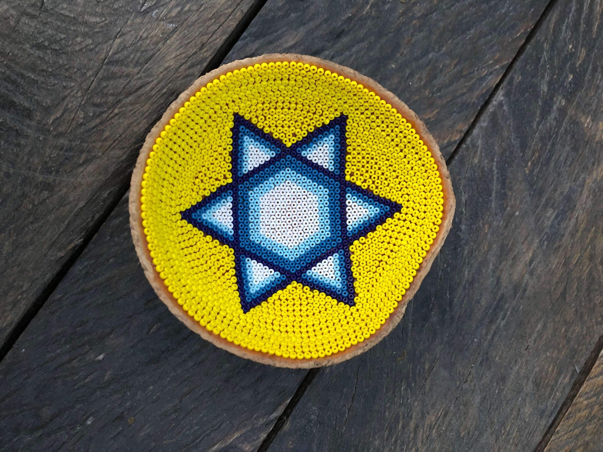 Human Connections Bowl Yellow Handmade Star of David Trinket Bowl - Yellow/Blue or Brown/Pink