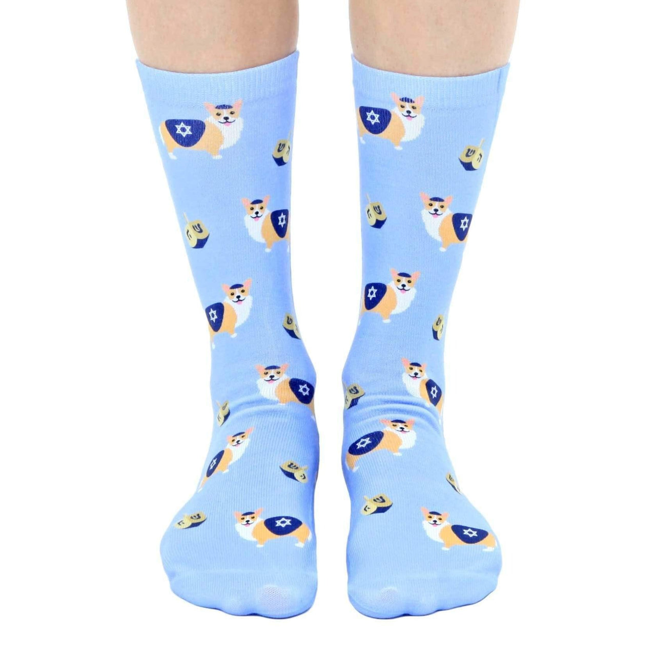 Living Royal - Corgi Hanukkah Crew Socks - ModernTribe