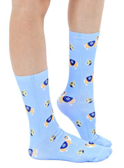 Living Royal Socks Blue / One Size Corgi Hanukkah Crew Socks