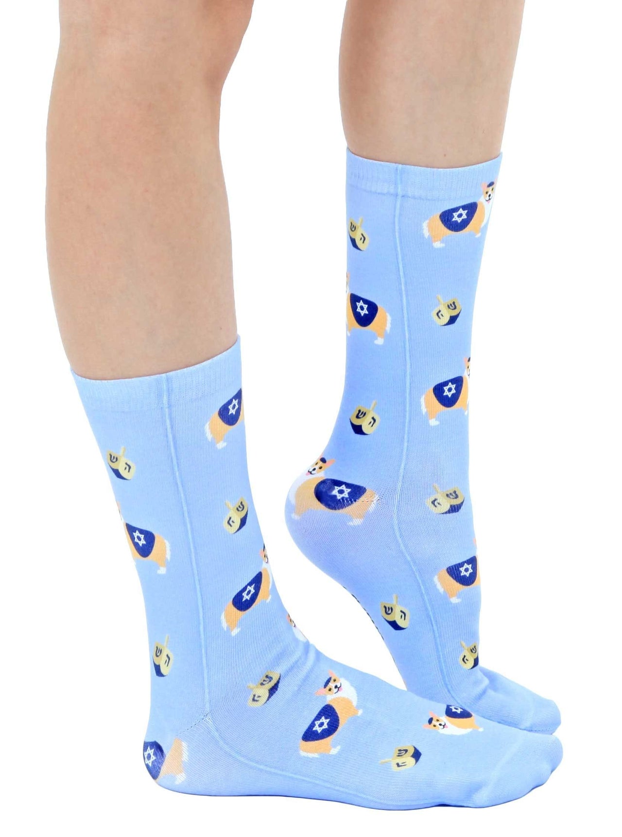 Living Royal - Corgi Hanukkah Crew Socks - ModernTribe