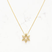 Stitch and Stone Necklaces Gold Butterfly Star of David Necklace - Gold Vermeil