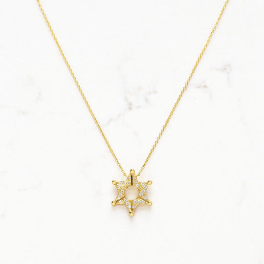 Butterfly Star of David Necklace - Gold Vermeil