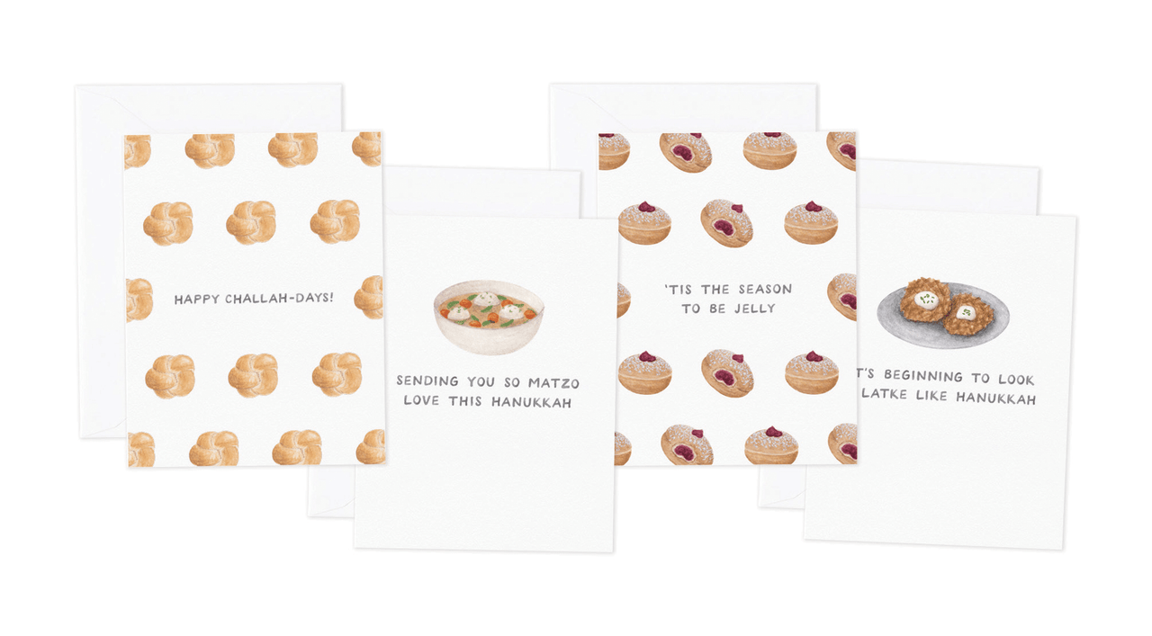 Amy Zhang - Hanukkah Food Variety Cards - Box of 8 - ModernTribe