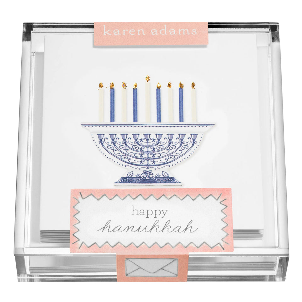 Karen Adams Designs - Glitter Menorah Gift Cards, Box of 6 - ModernTribe