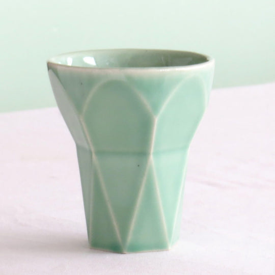 Hexagon Aqua Shabbat Kiddush Cup