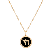 Auburn Jewelry Necklaces Black Gold-Plated Chai Pendant Necklace - Black, White or Navy