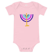 ModernTribe Pink / 3-6m Colorful Menorah Baby Onesie