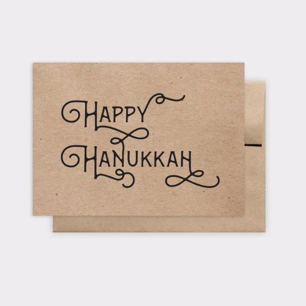 Chai and Home Card Kraft Happy Hanukkah Greeting Card, Box of 6