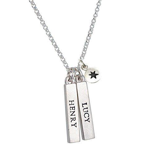 Emily Rosenfeld Necklaces Two Bars / One / One Loved-Ones Names Bar Necklace in English or Hebrew - 1, 2, or 3 Names