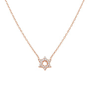 Alef Bet Necklaces Rose Gold Star of David Sparkle Necklace - Gold, Silver or Rose Gold
