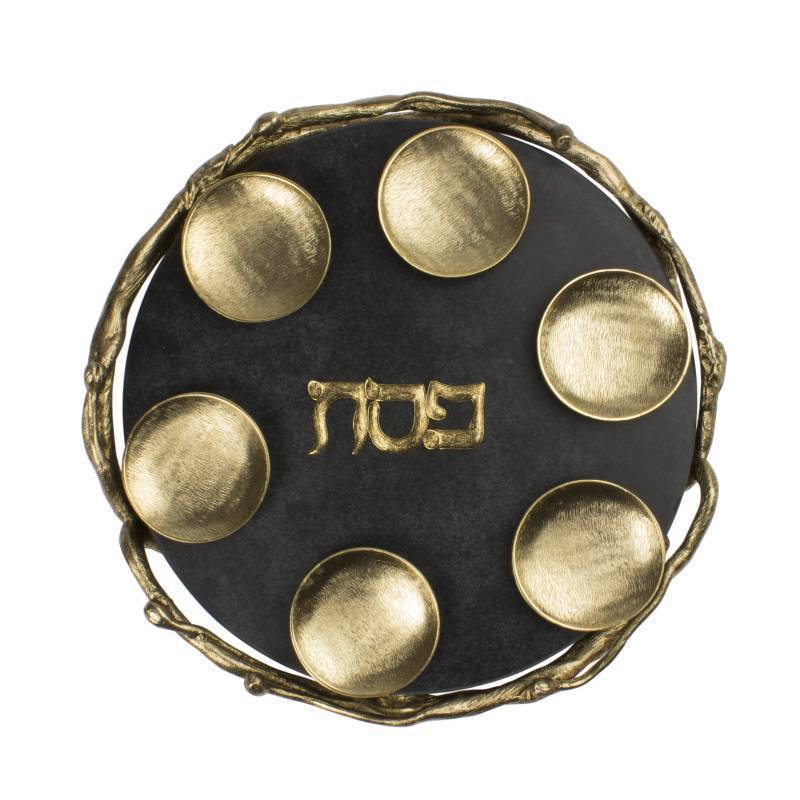 Quest Seder Plate Default Black and Gold Marble Seder Plate