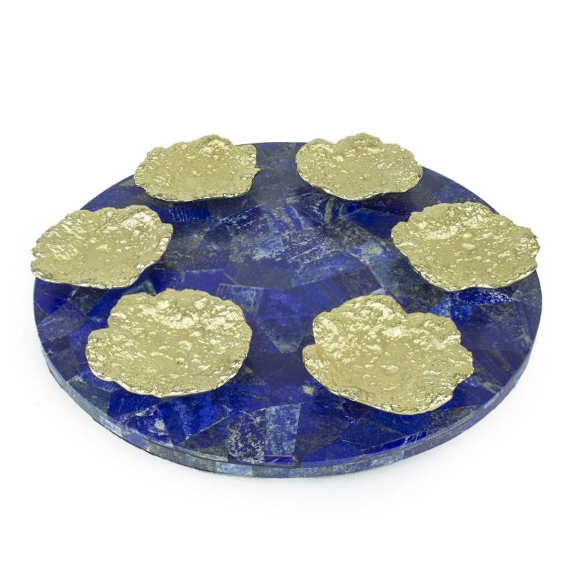 Quest - Lapis and Gold Seder Plate - ModernTribe