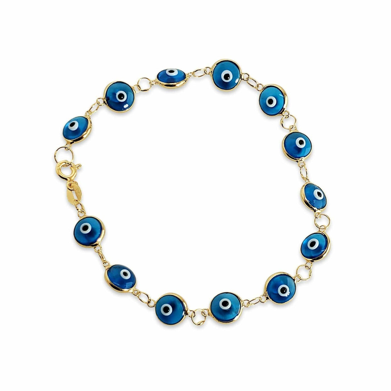Alef Bet - Transparent Blue Evil Eye Bracelet - Gold or Sterling Silver - ModernTribe