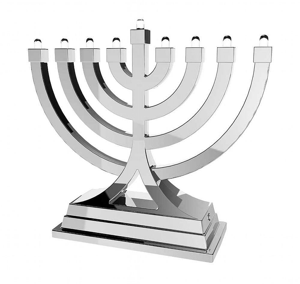 Aviv Judaica - Small Battery Operated LED Menorah - Silver - ModernTribe
